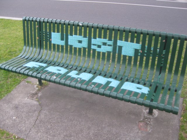 lost and found park bench