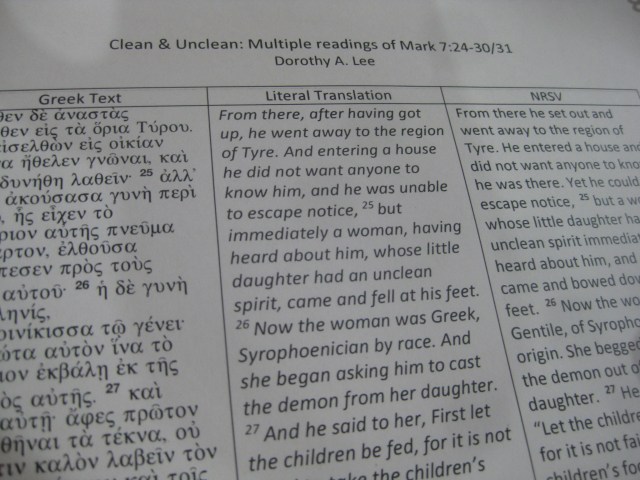 Australian Collaborators in Feminist Theologies the state of feminist biblical scholarship 11 May 2018 where are we now? Mark 7 greek NRSV literal