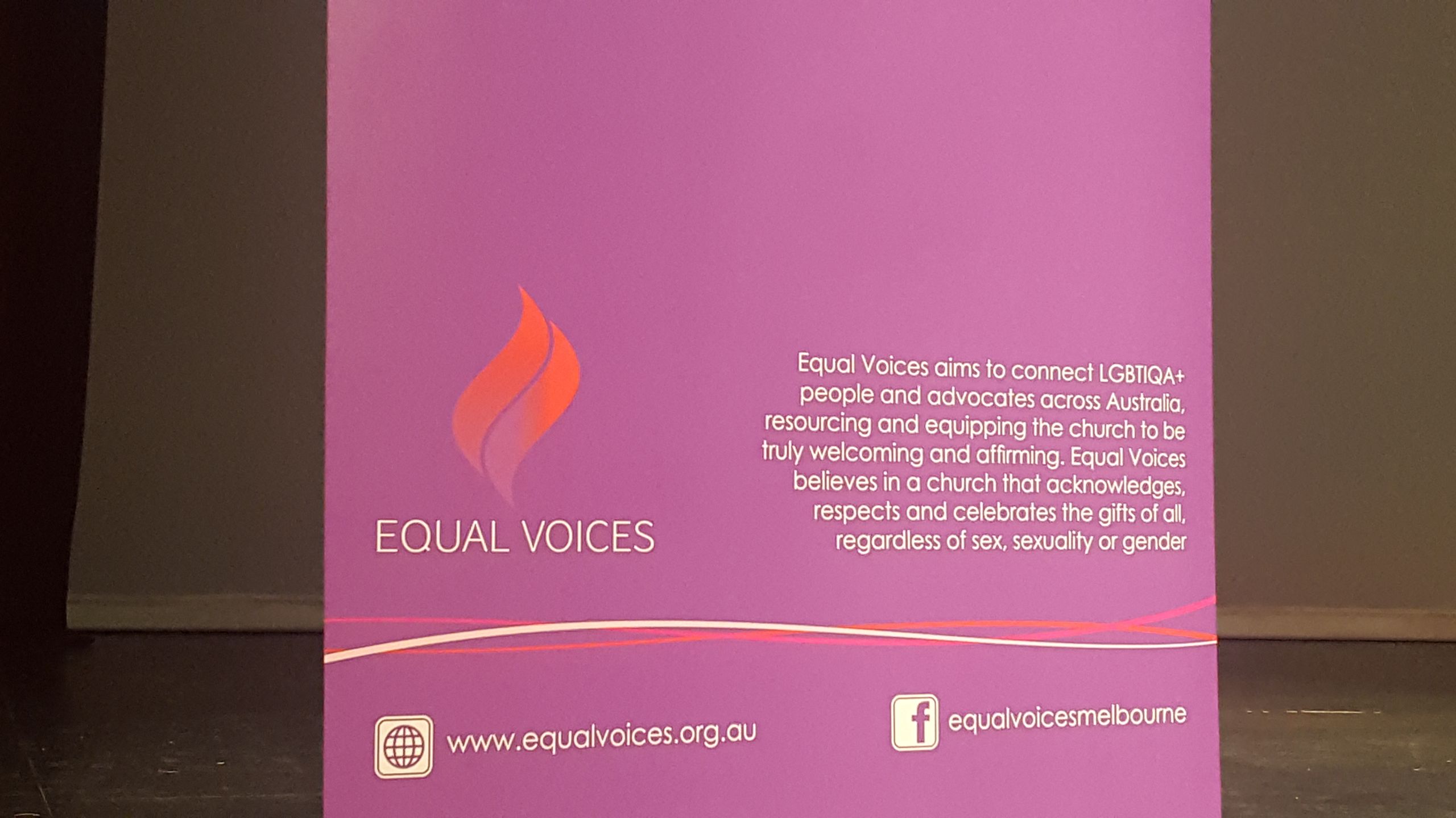 Equal voices Conference Melbourne October 2018 banner