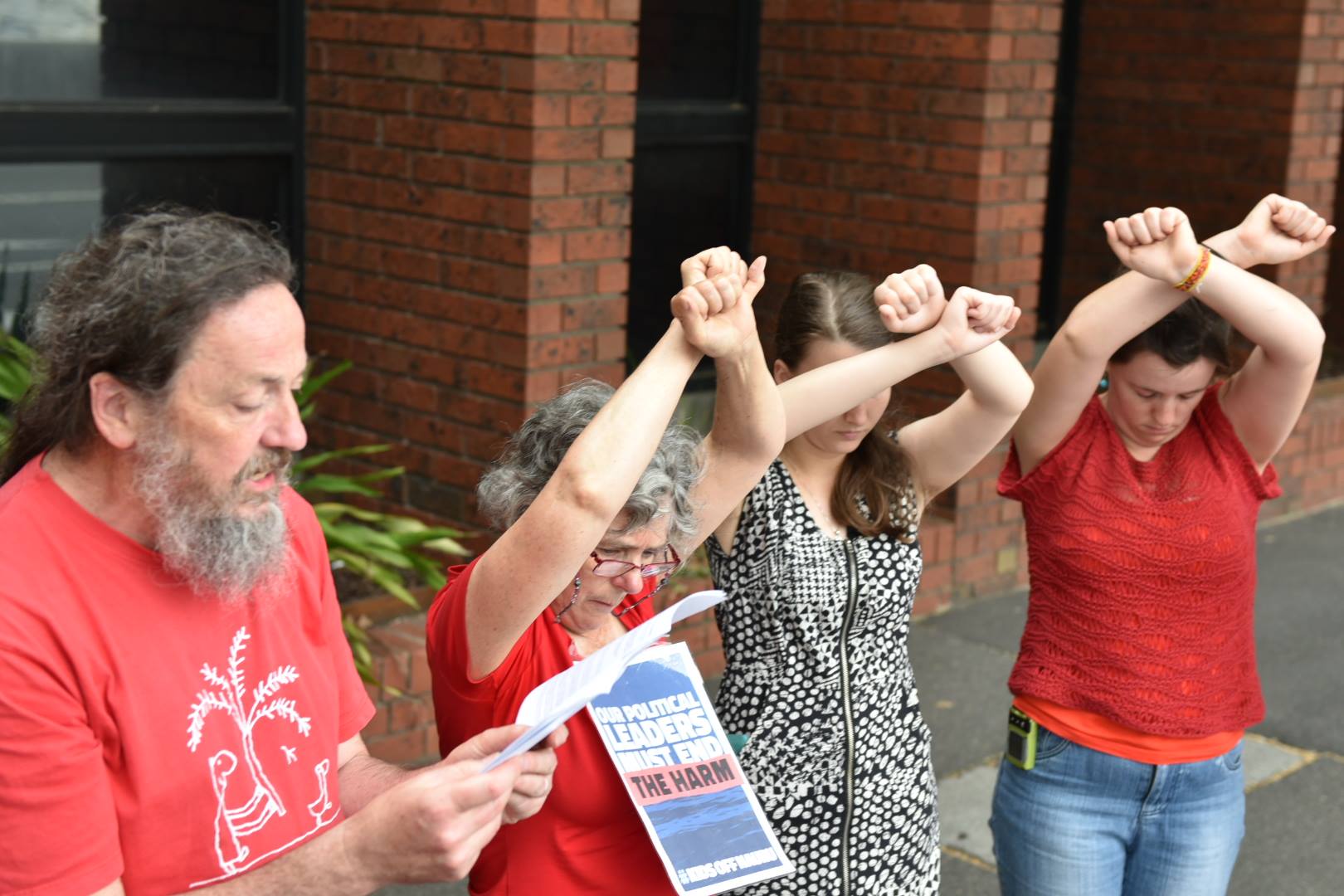 scott ryan's office Aug 2018 refugee Christian sit in moonee ponds love makes a way end child detention #kidsoffnauru #kidsoffalloff peaceful non-violent resistance