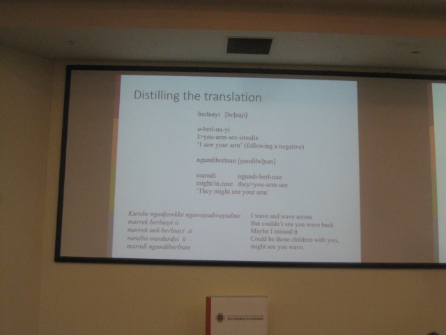 Waving to the other side: language of poetry in indigenous Australian song Nick Evans University of Melbourne 2018 translation
