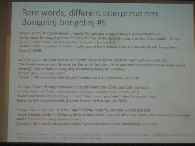 Waving to the other side: language of poetry in indigenous Australian song Nick Evans University of Melbourne 2018 rare aboriginal words kungol djarre kangurl djarre kunngarl djare kangurl djarre