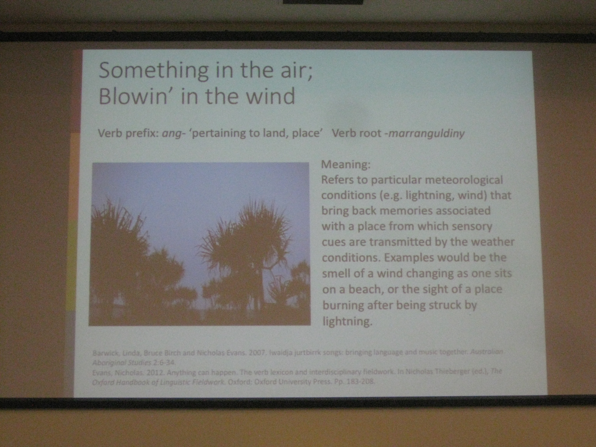 Waving to the other side: language of poetry in indigenous Australian song Nick Evans University of Melbourne 2018 something in the air marranguldiny