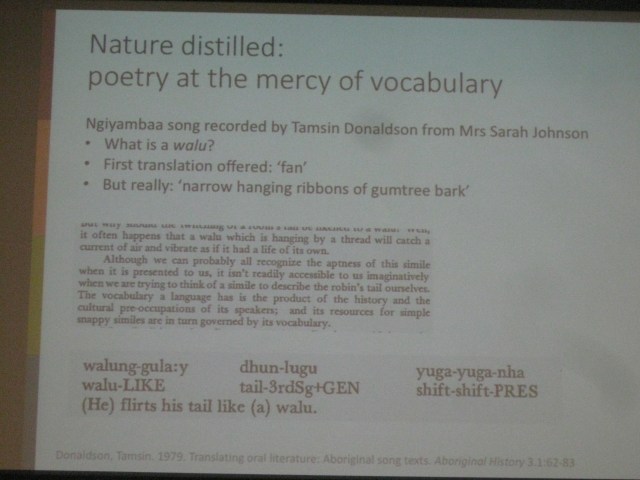 Waving to the other side: language of poetry in indigenous Australian song Nick Evans University of Melbourne 2018 nature distilled ngiyambaa song walunggula dhunlugu yugayuganha