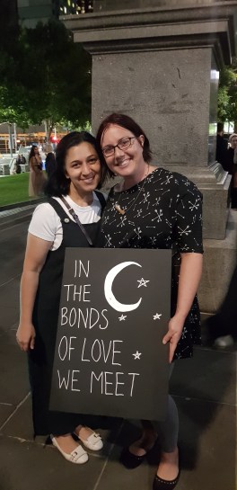 christchurch vigil ICV islamic council of victoria state library pray sing interfaith photos of the christchurch vigil candles flowers