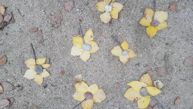 yellow flowers from autumn leaves