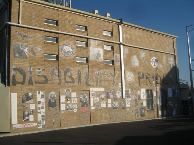 Footscray disability pride wall paste ups