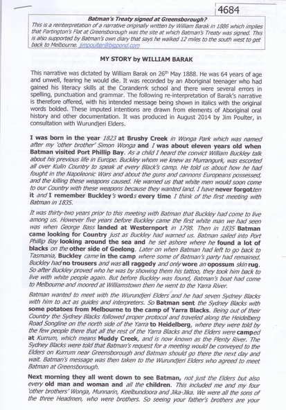 william barak my story